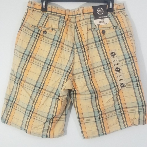 Weather Proof Mens NWT Multicolor Plaid Cargo Shorts. Waist 34". Inseam 10.5" - Picture 4 of 8